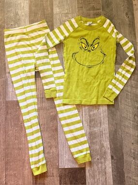 Hanna Andersson x Dr. Seuss Grinch Kids Long John Pajama Set Size 10 EUC unisex